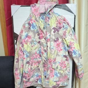 Mossimo Supply Co. Pink Floral Hooded Jacket